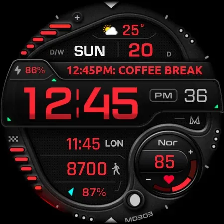 MD303 Digital watch face screenshot 13