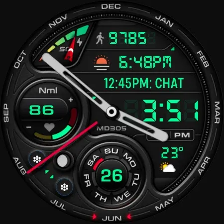 MD305 Analog watch face screenshot 35