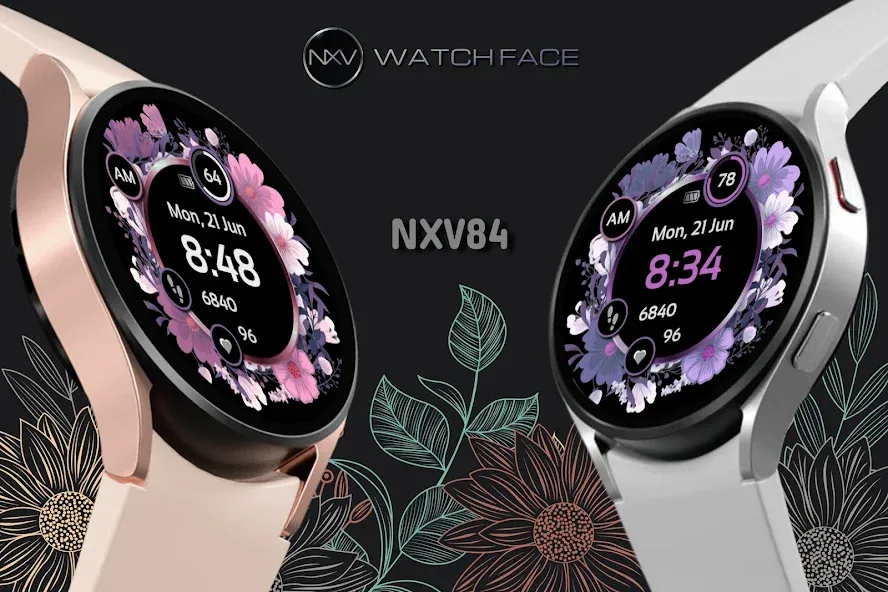 NXV84 Flora Elegant Watch Face screenshot 1