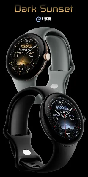 Dark Sunset hybrid watch face screenshot 6