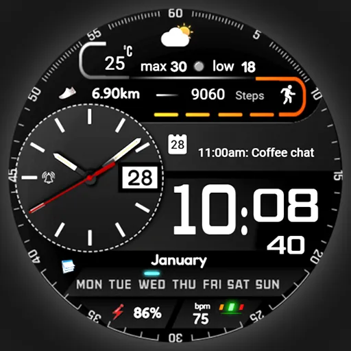 FSW307 Hybrid Watch face screenshot 5