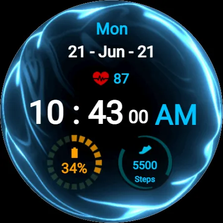 Fluid Blue Watch Face screenshot 21