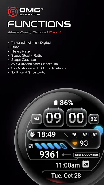 Digital Watch Face - OMG 02 screenshot 2