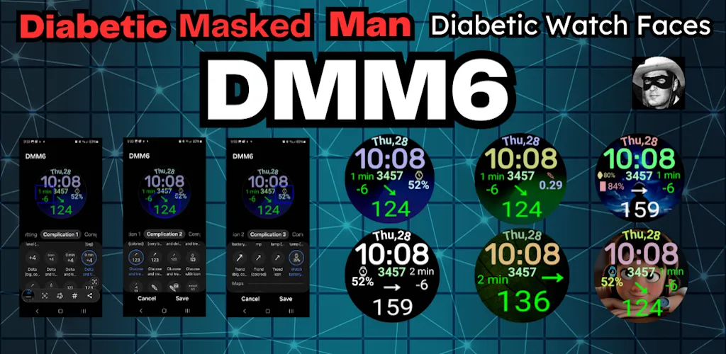 DMM6 Diabetic Watch Face XXL screenshot 2