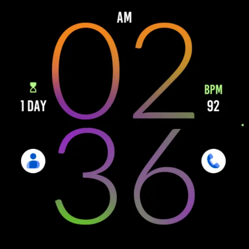 Orange Purple Light Watch Face screenshot 5
