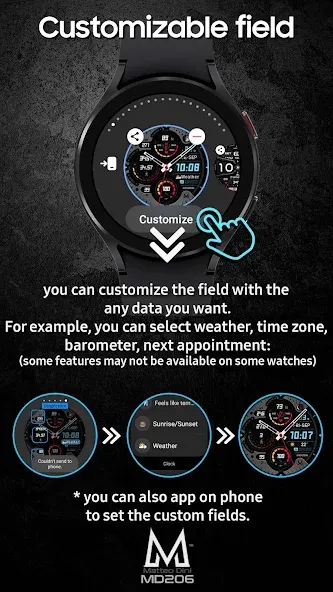 MD206 Analog watch face screenshot 6