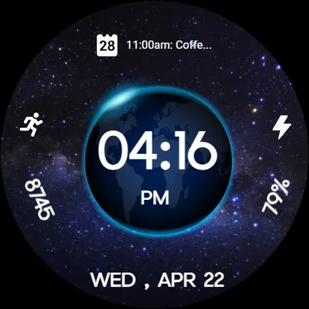 3D Earth Parallax Watch Face screenshot 21