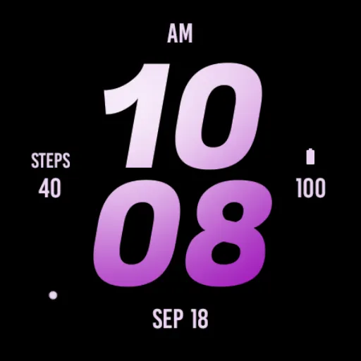 Soft Purple Bold Watch Face screenshot 4
