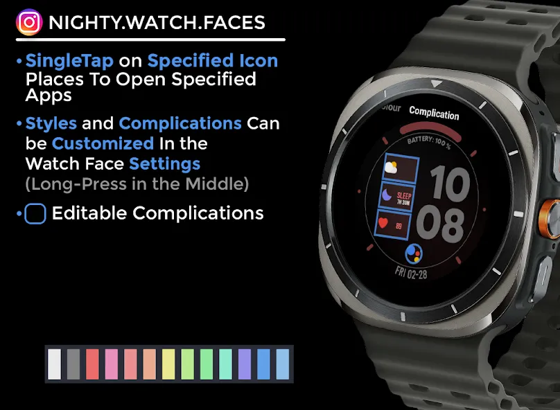 Night 84 - watch face screenshot 6