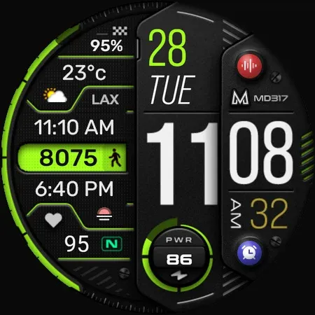MD317 Digital Watch Face screenshot 13