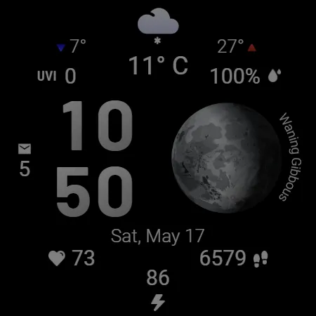 Moon & Weather watchface screenshot 16