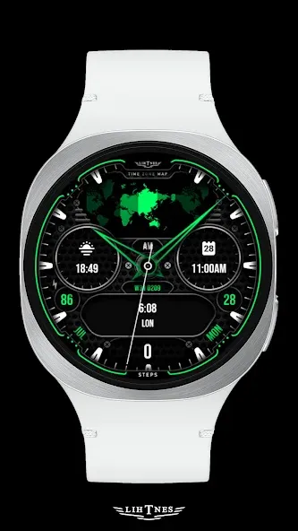 World Time Map Watchface 020 screenshot 2