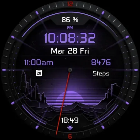 Dark Sunset hybrid watch face screenshot 15