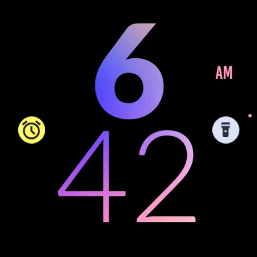 Pink Blue Large Watch Face screenshot 5