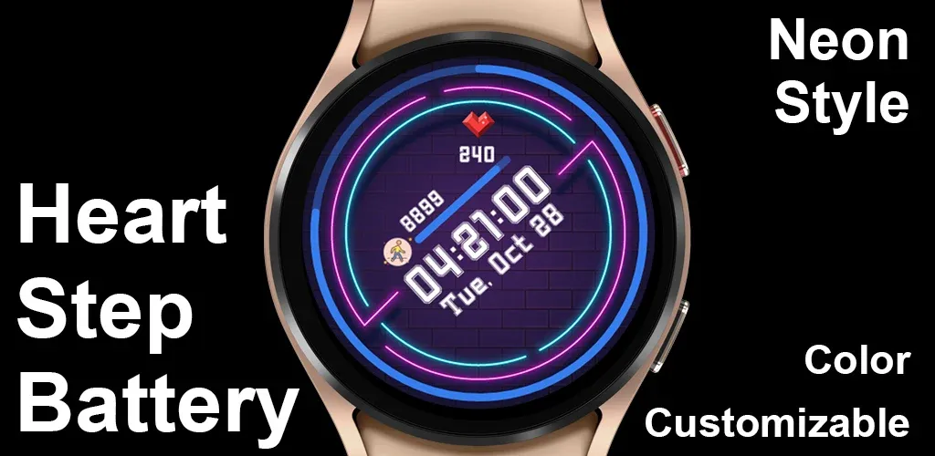 Neon Wall 1 Digital Watch Face screenshot 13