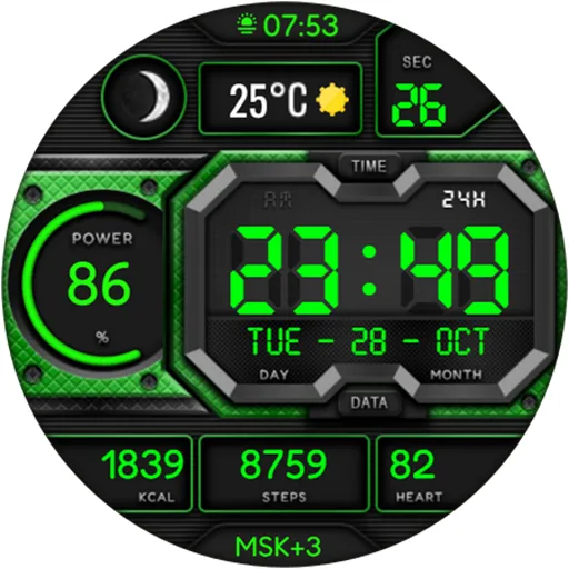 Flux Digital Watch Face screenshot 22