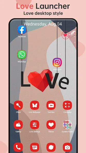 Love Launcher: lovely launcher screenshot 1