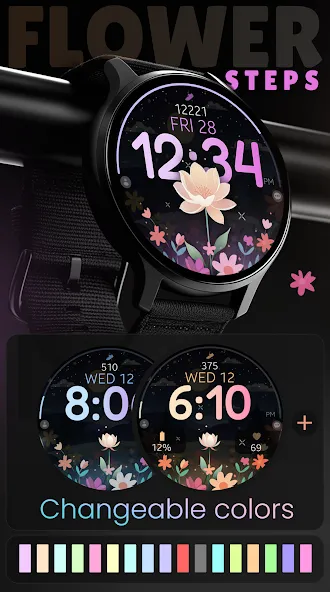 Flower Steps watch face screenshot 5