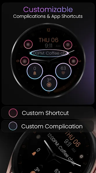 Minimal Black v30 Watch Face screenshot 3