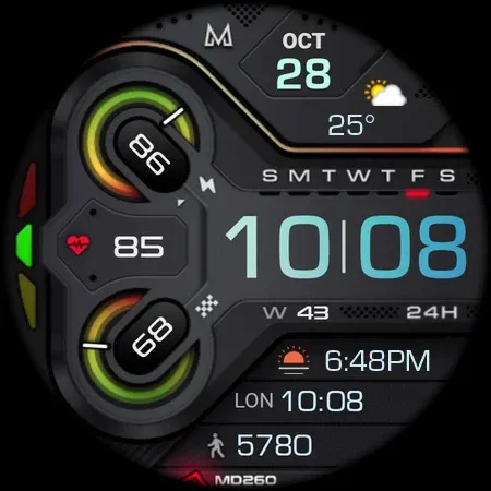 MD260 Digital watch face screenshot 33