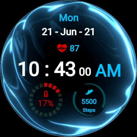 Fluid Blue Watch Face screenshot 23