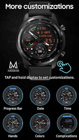 MD305 Analog watch face screenshot 6