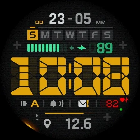SH102 Watch Face, WearOS watch screenshot 10
