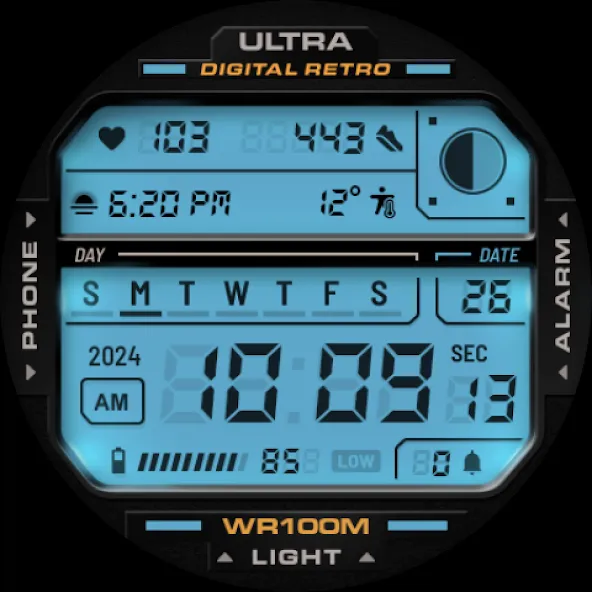 ULTRA Digital Retro watch face screenshot 8
