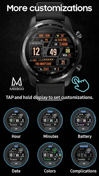 MD300 Digital watch face screenshot 7