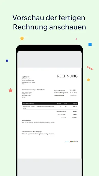 Rechnungsersteller - Zoho screenshot 4