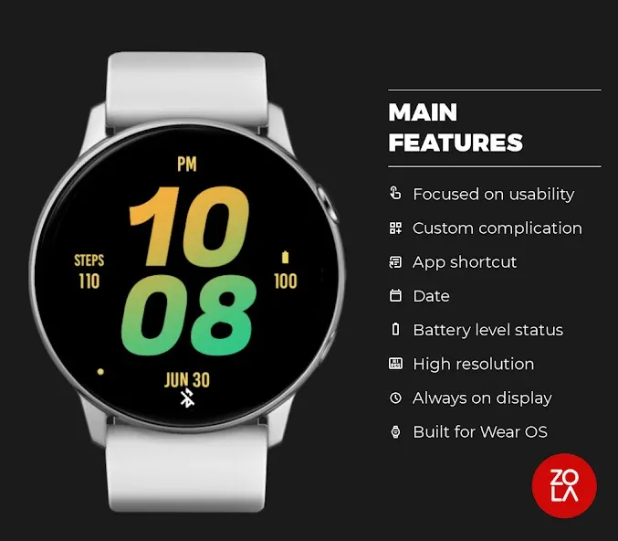 Orange Tosca Bold Watch Face screenshot 2