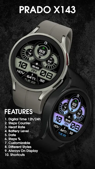 PRADO X143 Digital Watch Face screenshot 2