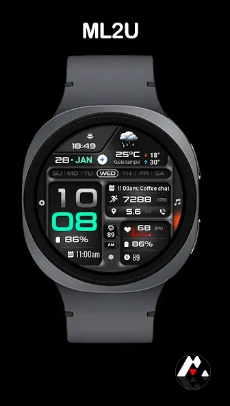 ML2U 380 Tactical Watch Face screenshot 1