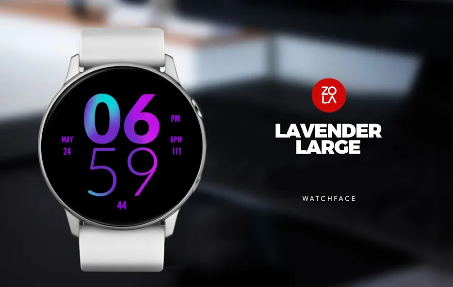 Lavender Large Watch Face screenshot 1