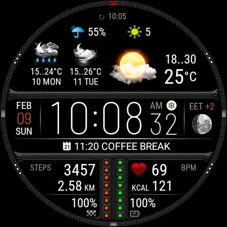 Weather watch face W7.5 screenshot 21