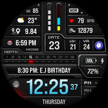 MD336 Digital watch face screenshot 10