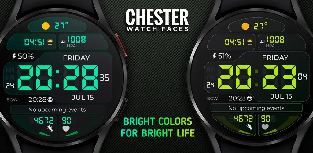 Chester Digilight watch face screenshot 1