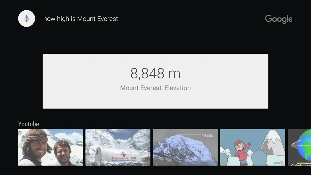 Google app for Android TV screenshot 3