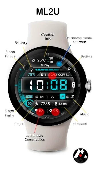 ML2U 221 Watch Face screenshot 2