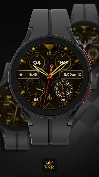 YSR01 Golden Analog Watch Face screenshot 1