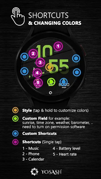 A395 Minimal Wear OS Face screenshot 4