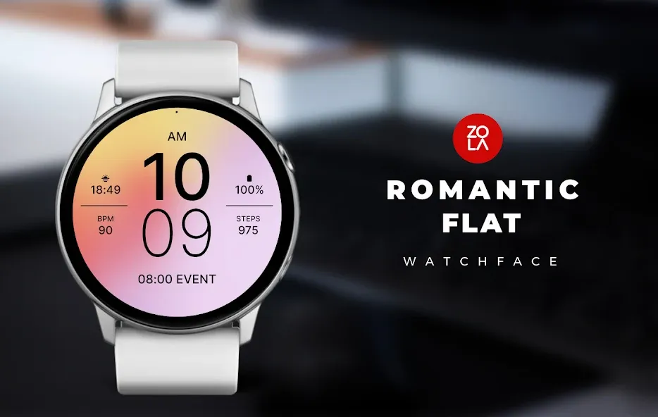 Romantic Flat Watch Face screenshot 1