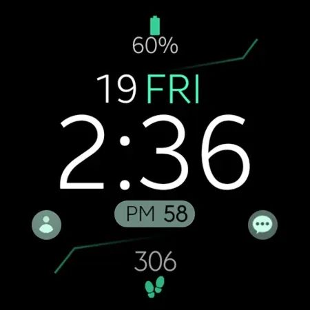 Digital Black v4 watch face screenshot 9