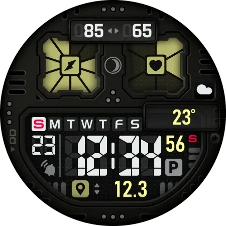 SH037 Watch Face, WearOS watch screenshot 12