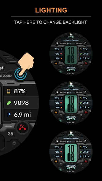 WFP 336 Digital watch face screenshot 3