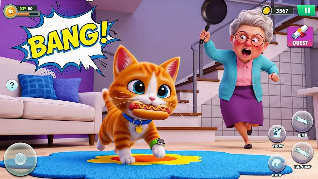 Granny vs Cat: Prank Simulator screenshot 2