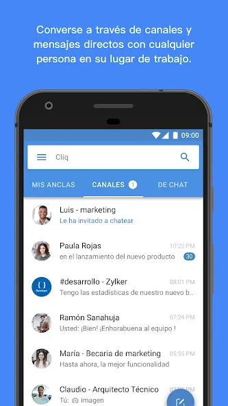 Zoho Cliq - Chat de equipo screenshot 1