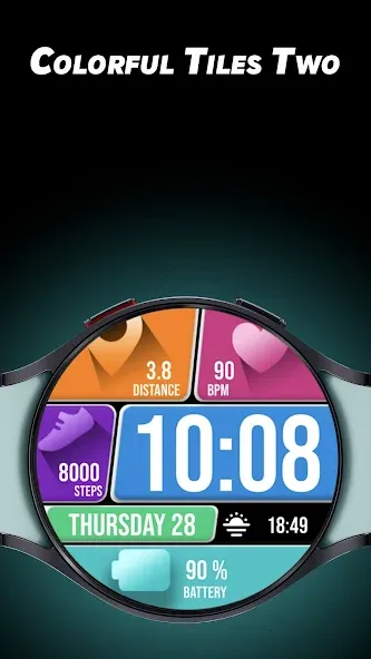 Colorful Tiles 2 - Watch face screenshot 1