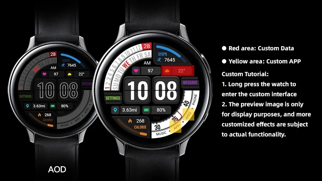 Diagonal Text ZKin Watch Face screenshot 4