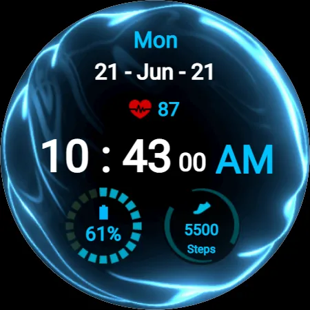 Fluid Blue Watch Face screenshot 19